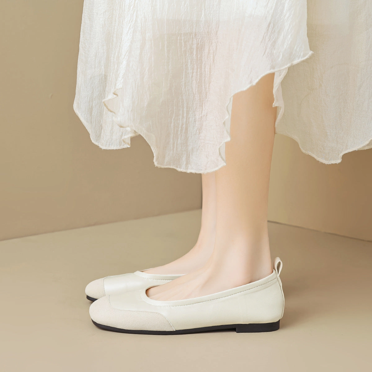 Women's Minimalism Patchwork Leather Soft Flats Best Shoes For Overpronation And Flat Feet