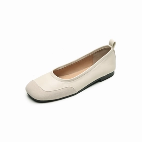 Women's Minimalism Patchwork Leather Soft Flats Flat Surface Shoes