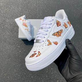 Custom Hand Painted Monarch Butterfly Nike Air Force 1 Low Asics Gel Kayano Ace 2 Golf Shoes