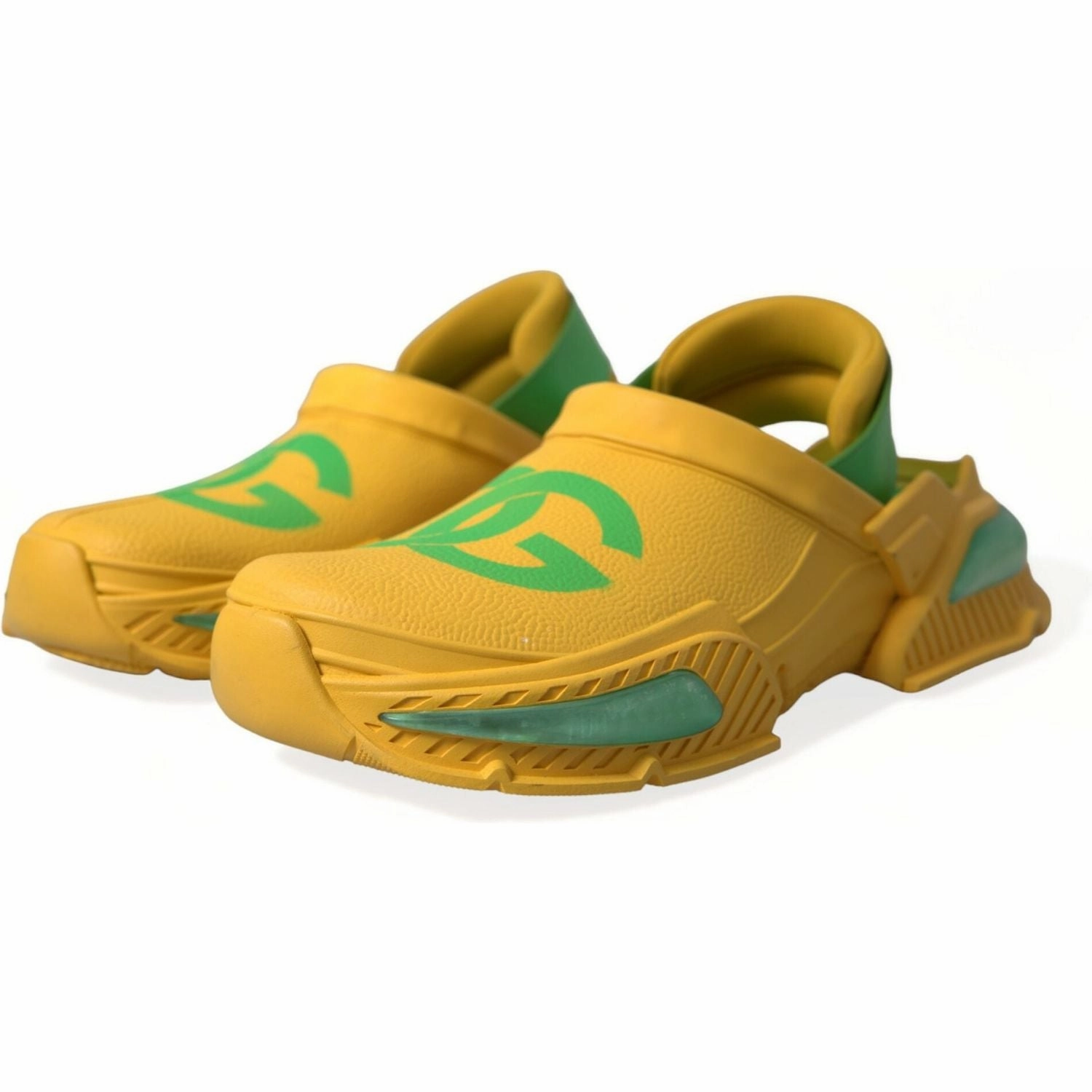 Dolce & Gabbana Yellow Green Rubber Clogs Men Slippers Men Shoes Indian Slippers