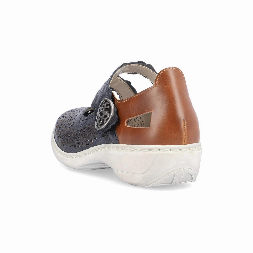 Rieker Doris G4 Blue Leather Shoe (Women's) Converse Chuck Taylor Dainty Low Casual Shoes