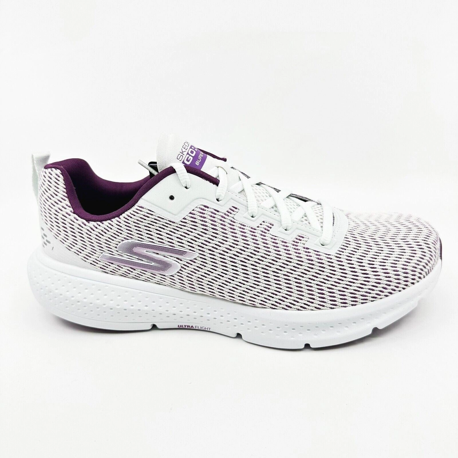 Skechers Go Run Supersonic White Womens Athletic Running Shoes Trail Running Shoes On Road