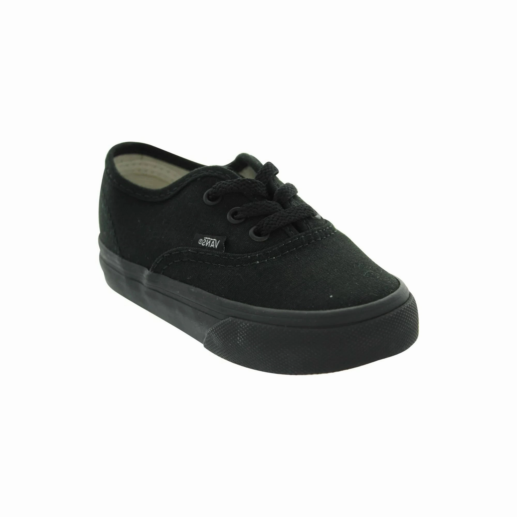 Shoes Comfortable For Walking Vans Authentic Classic Canvas Toddler Shoes Black/Black VN | Comfy Padded Kids Sneakers
