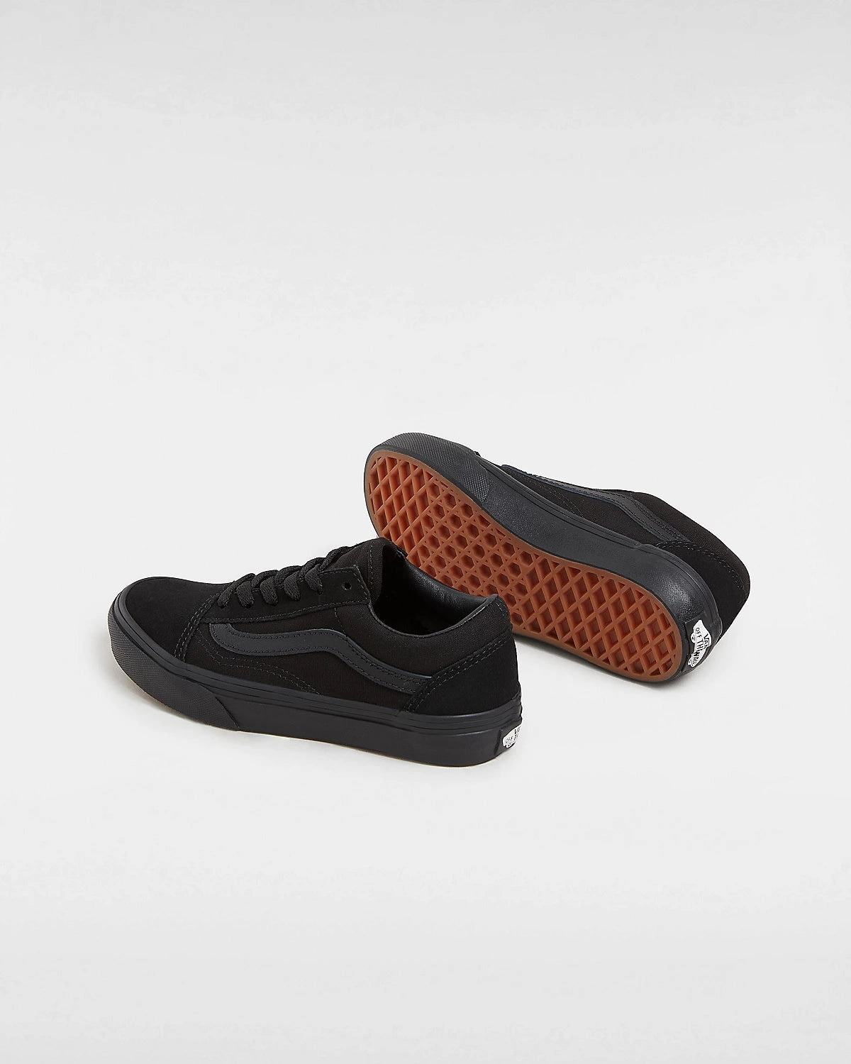 Skate Style Shoes Vans Kids Old Skool - Black / Black