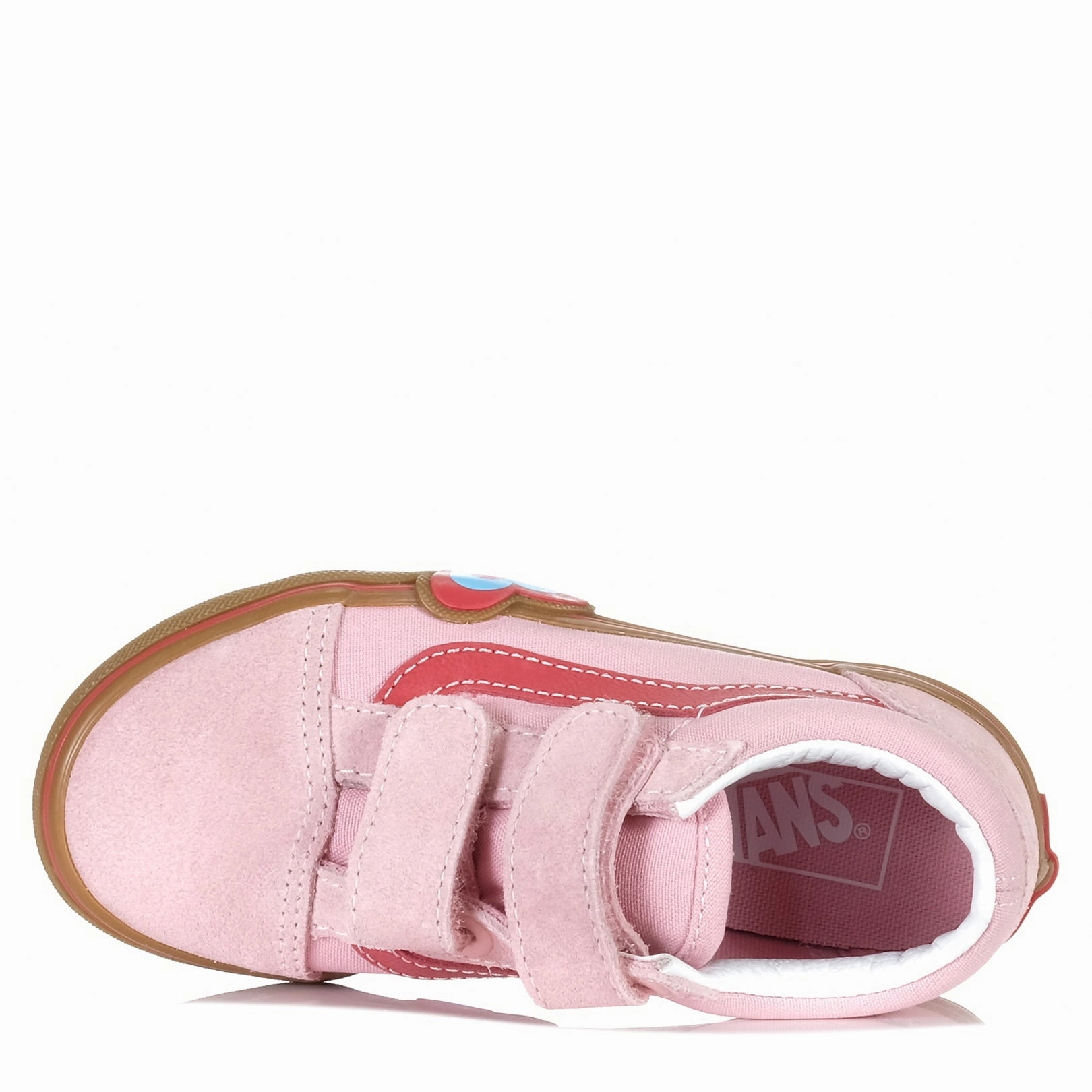 Cartoon Skate Shoes Vans Old Skool V Heart Pink/Multi