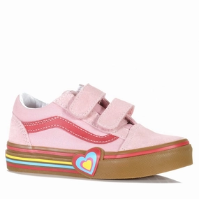 Skater Brand Shoes Vans Old Skool V Heart Pink/Multi