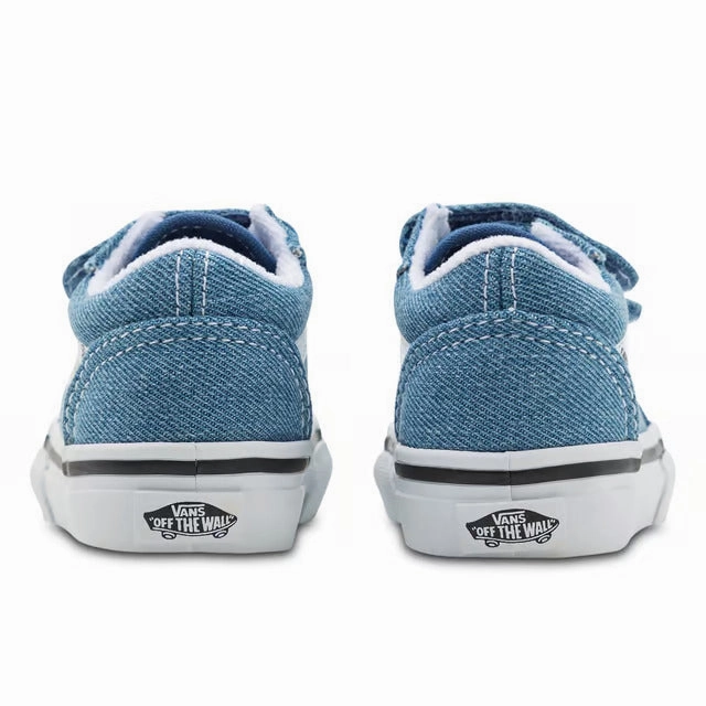 Vans Old Skool V Toddlers Denim - Navy / True White Shoelaces For Skate