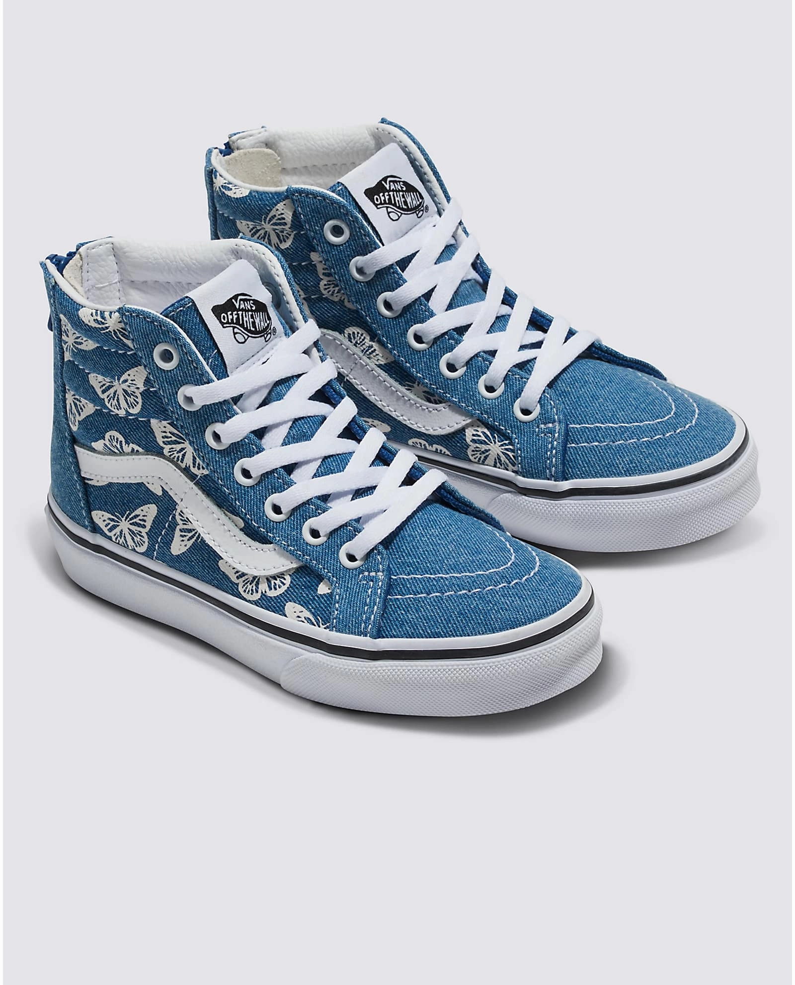 Vulcanized Skate Shoes Vans Sk8-Hi Zip Kids Denim - Navy / True White