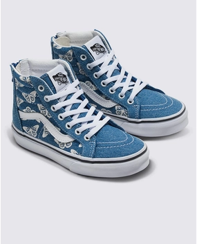 Vans Sk8-Hi Zip Kids Denim - Navy / True White Best Affordable Skate Shoes