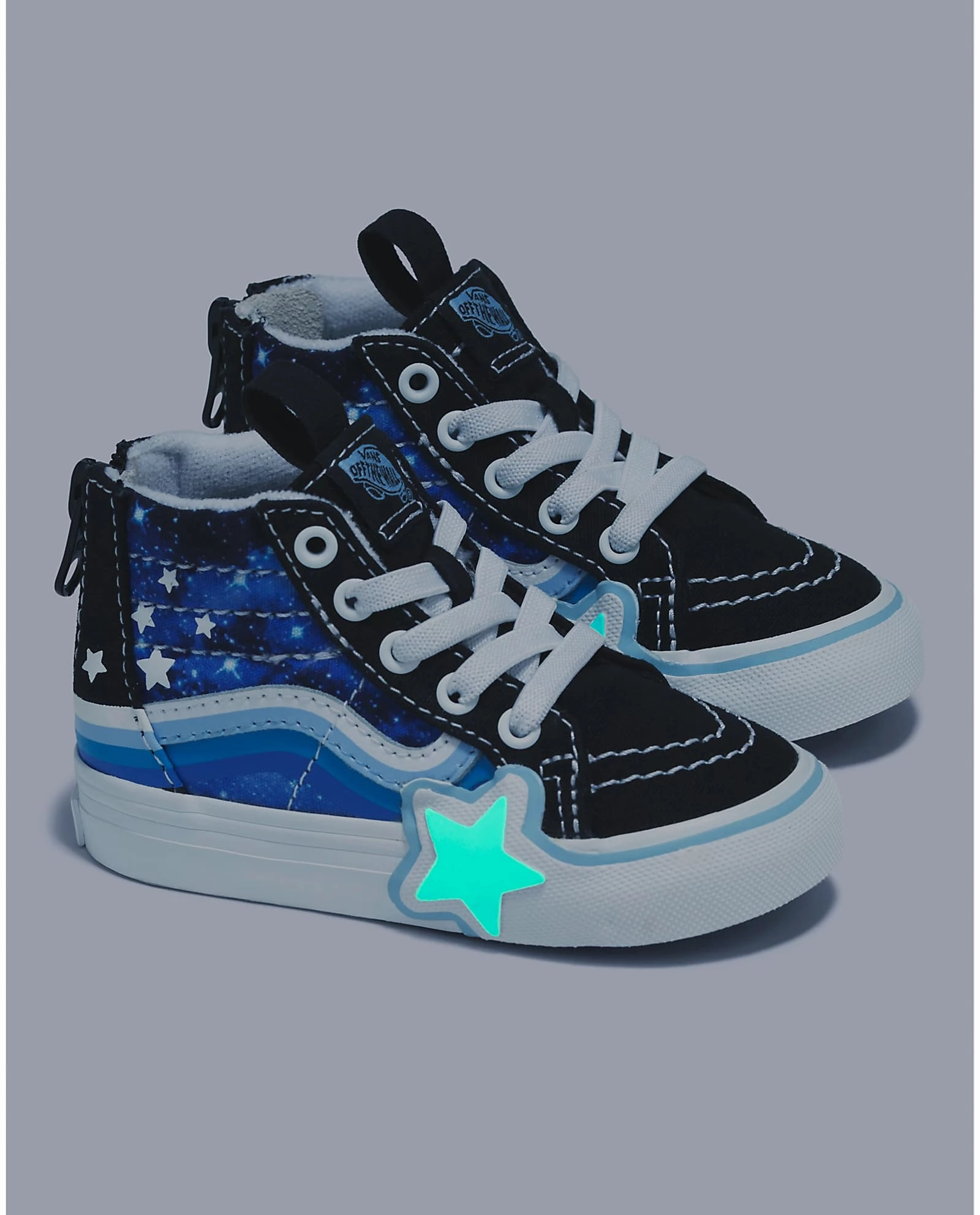 Kids Court Graffik Skate Vans Sk8-Hi Zip Toddlers Rainbow Glow Galaxy Black / Blue