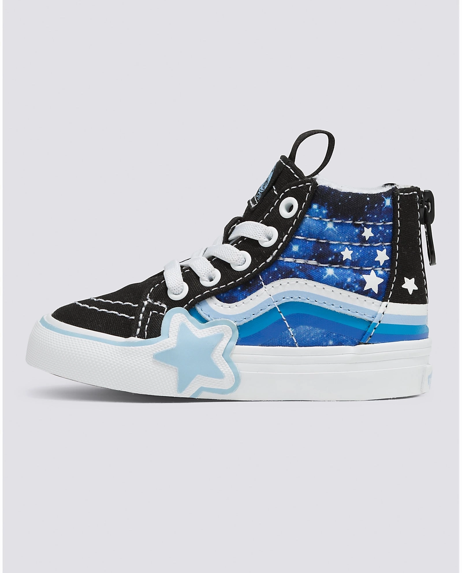 Vans Sk8-Hi Zip Toddlers Rainbow Glow Galaxy Black / Blue Skate Shoes Good For Walking