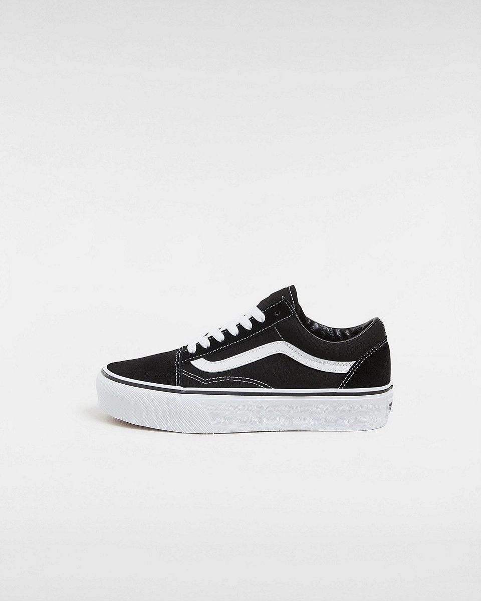 Vans Womens Platform Old Skool Shoes - Black/White Skate Shoes Stevie Williams