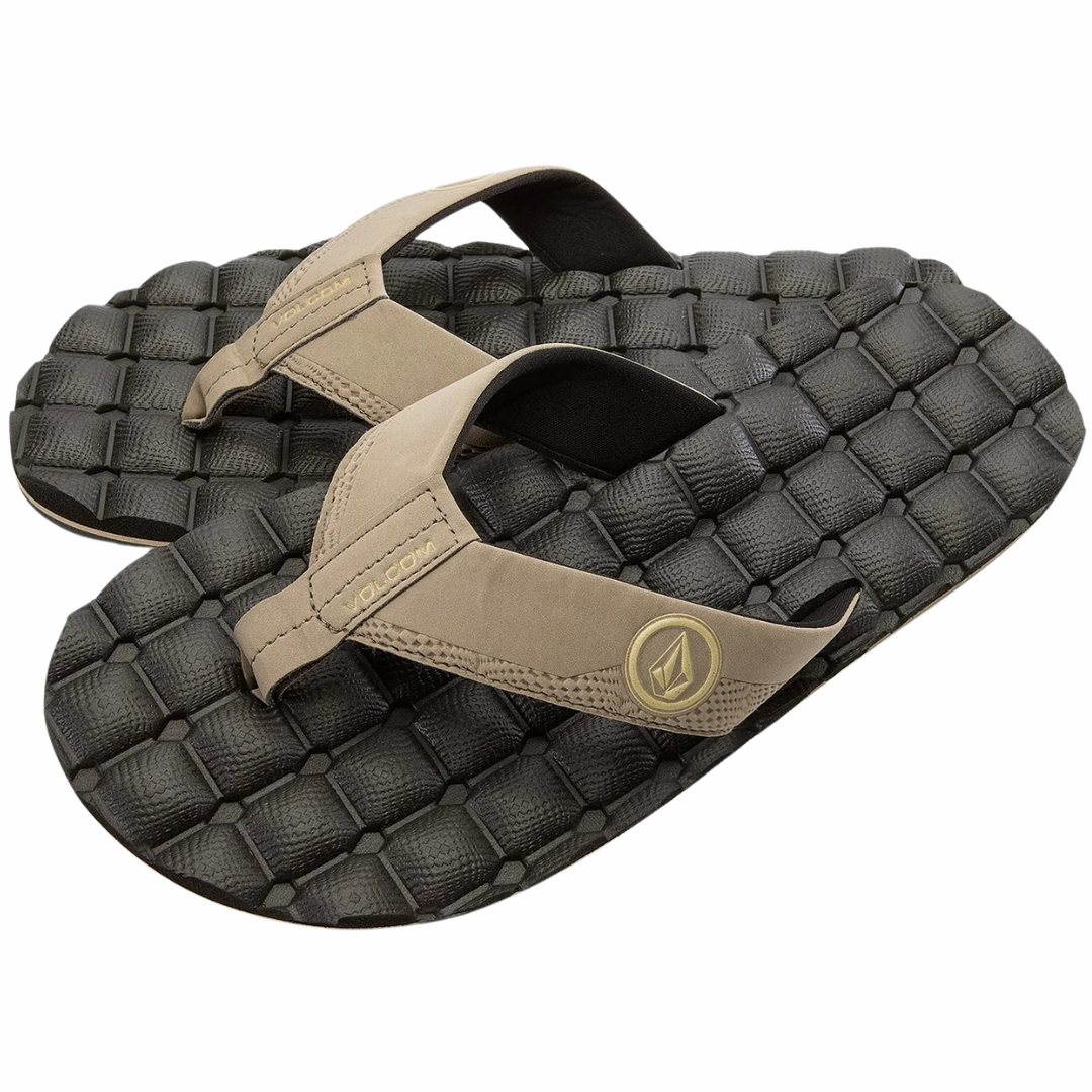 Alabama Flip Flops Volcom Men's Recliner Sandals Flip Flops - Khaki