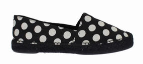 Composite Toe Shoes For Flat Feet Black White Polka Dot Espadrilles Flats Shoes