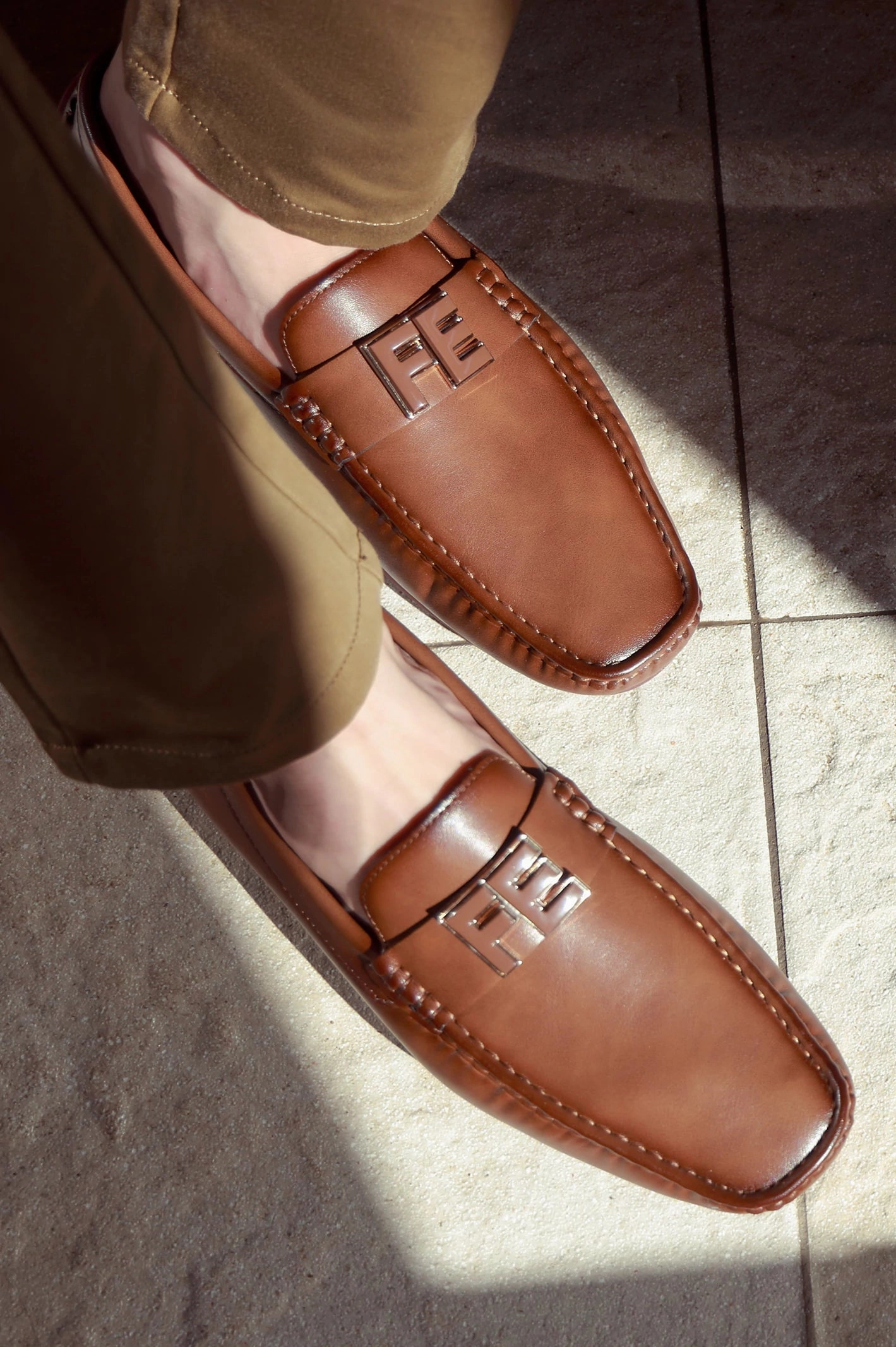 Casual Elegant Shoes Brown Casual Moccassins Shoes