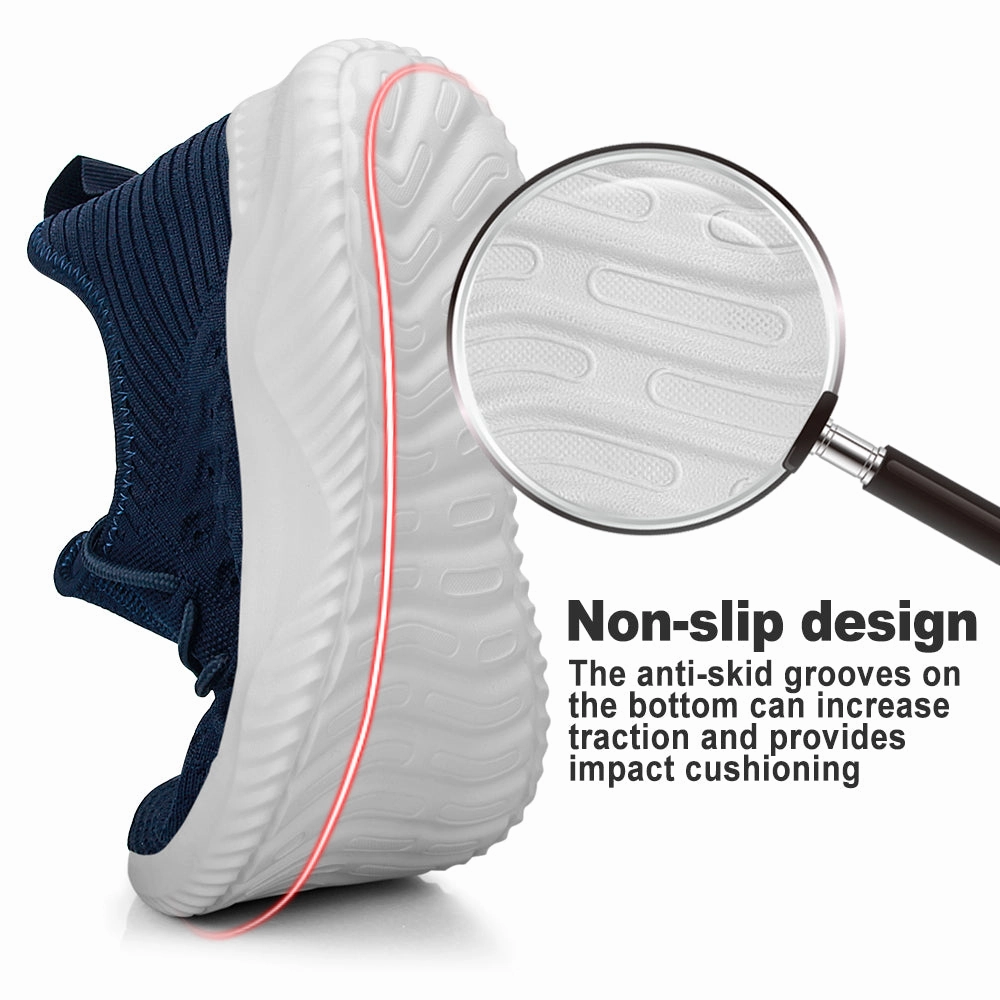 Good Basketball Shoes FEETHIT Mens Non-slip Walking Sneaker Blue