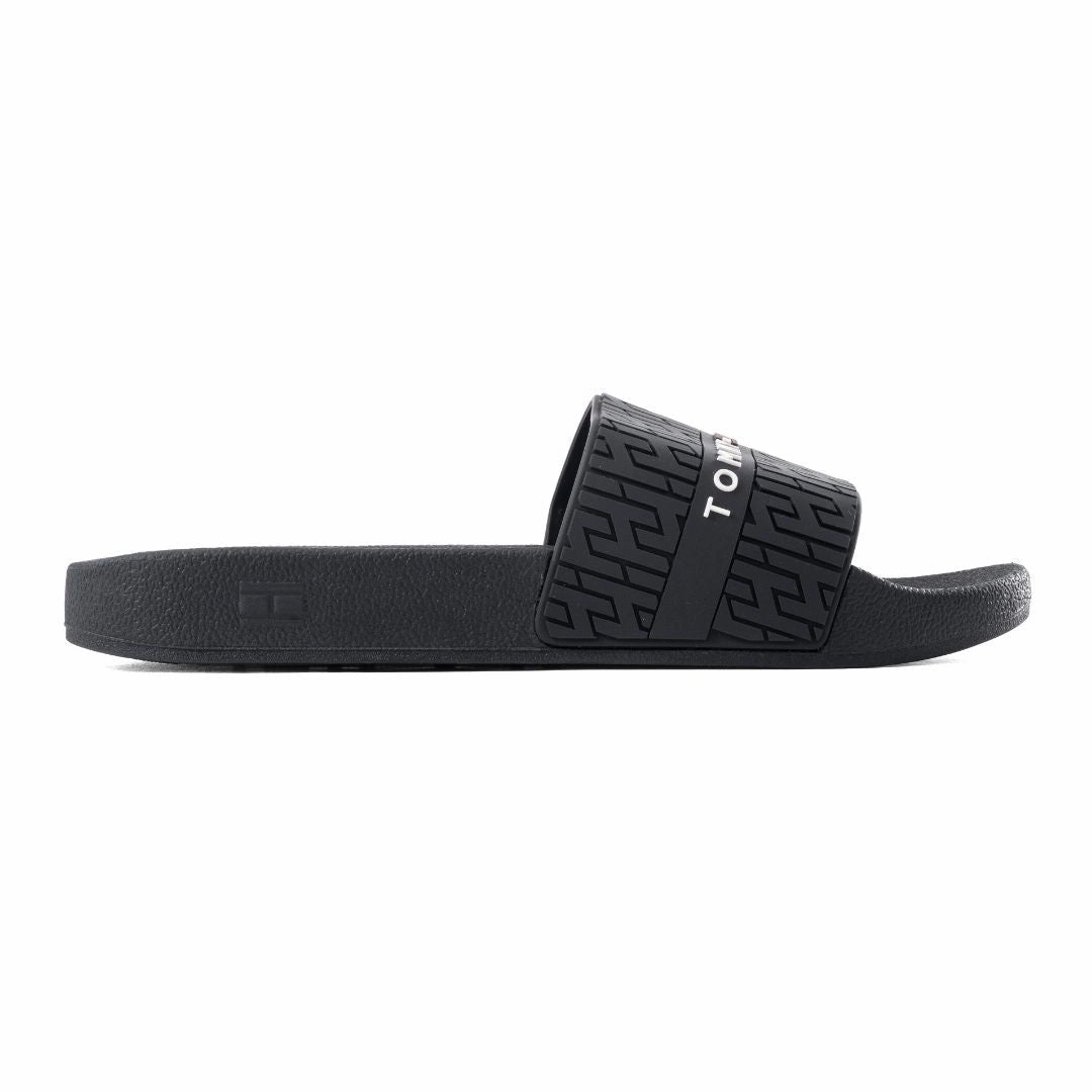 Tommy Hilfiger Dewts Logo Monogram Slides Men - BLK Strap Sandals Comfortable
