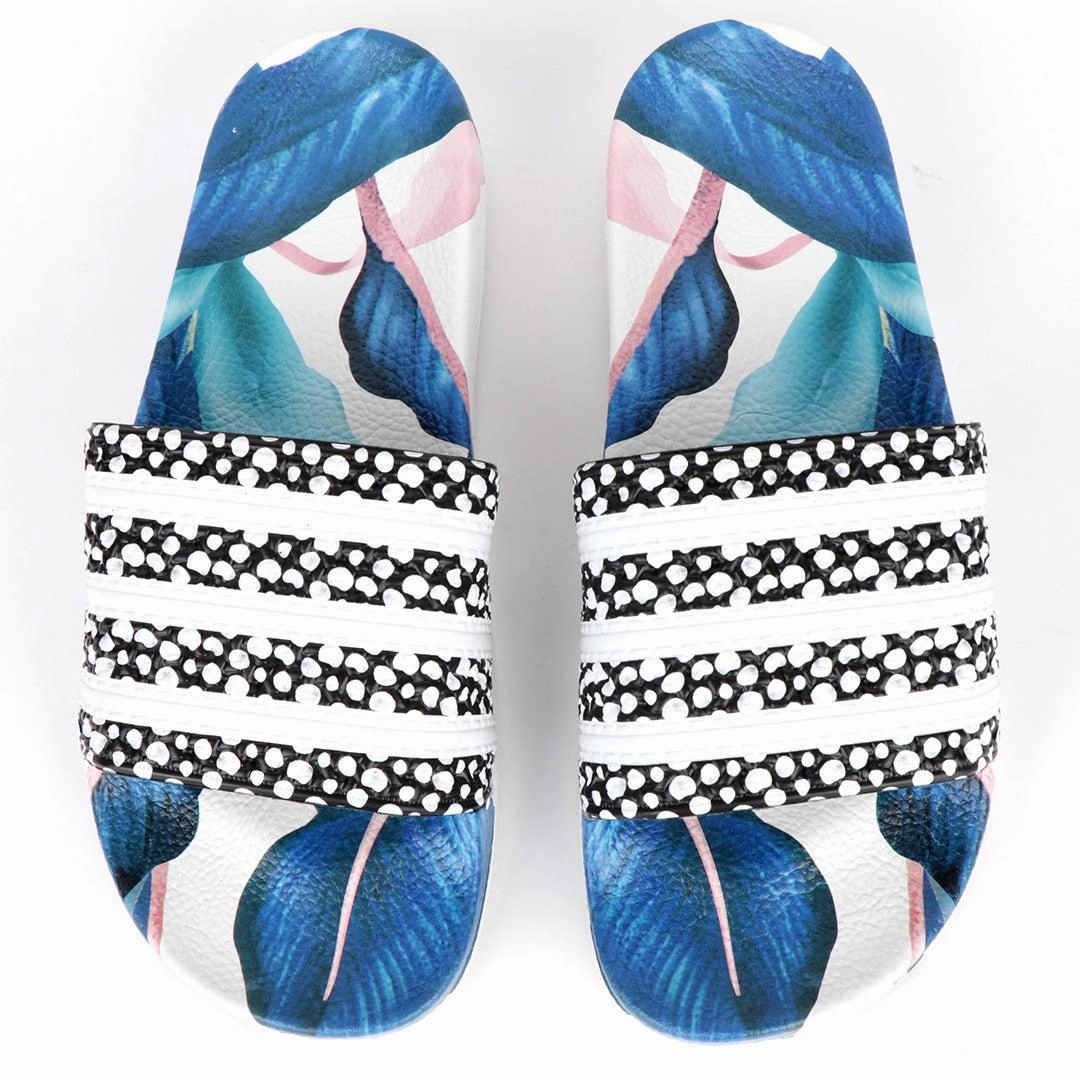 Slippers Pantuflas AD Adilette Men's Slide Floral Print Sole -Multicolor