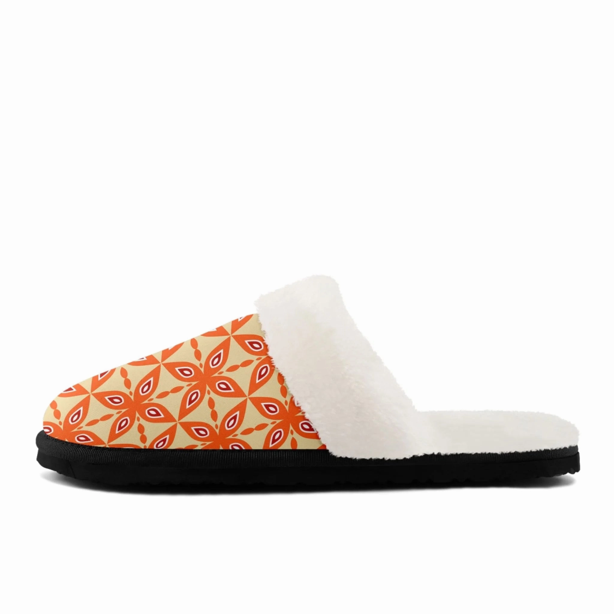Warm Orange Geometric Mosaic Print Slippers - Retro Boho Style FN089-25027173 Slippers Socks