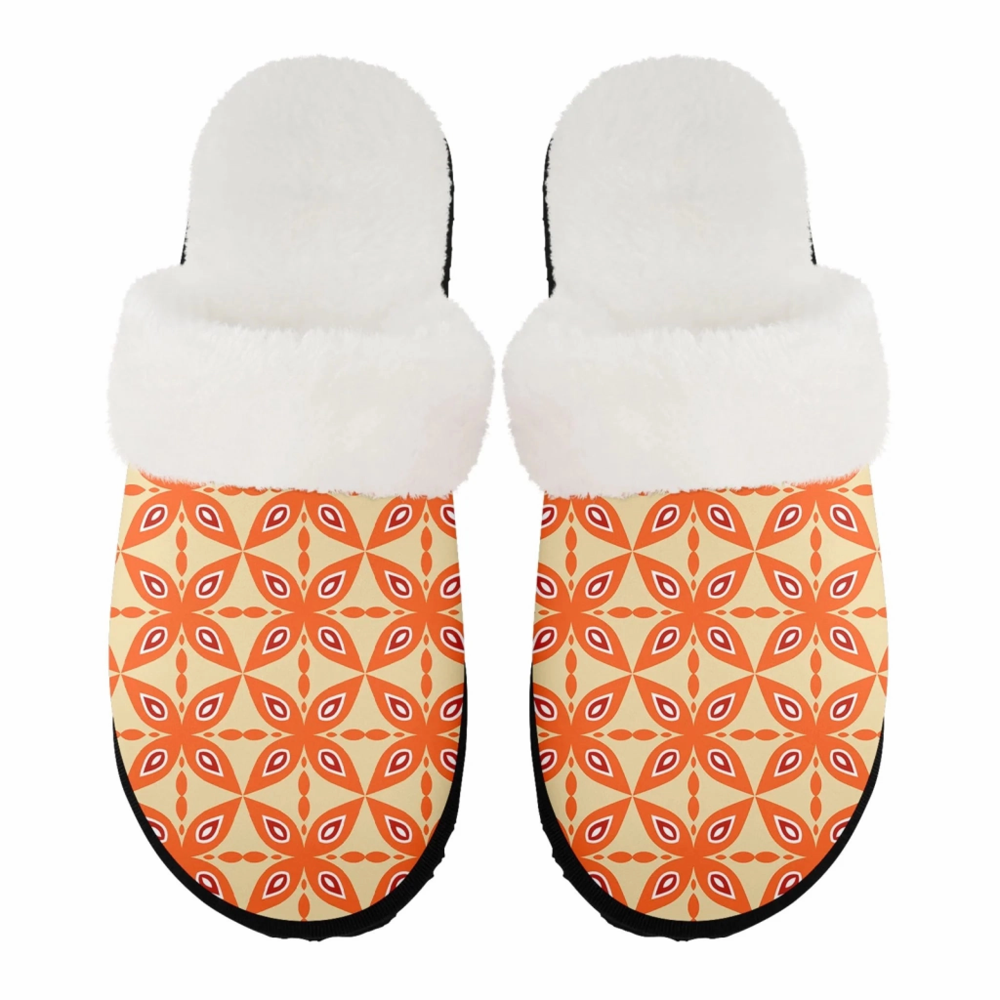 Warm Orange Geometric Mosaic Print Slippers - Retro Boho Style FN089-25027173 Slip Outfit Ideas