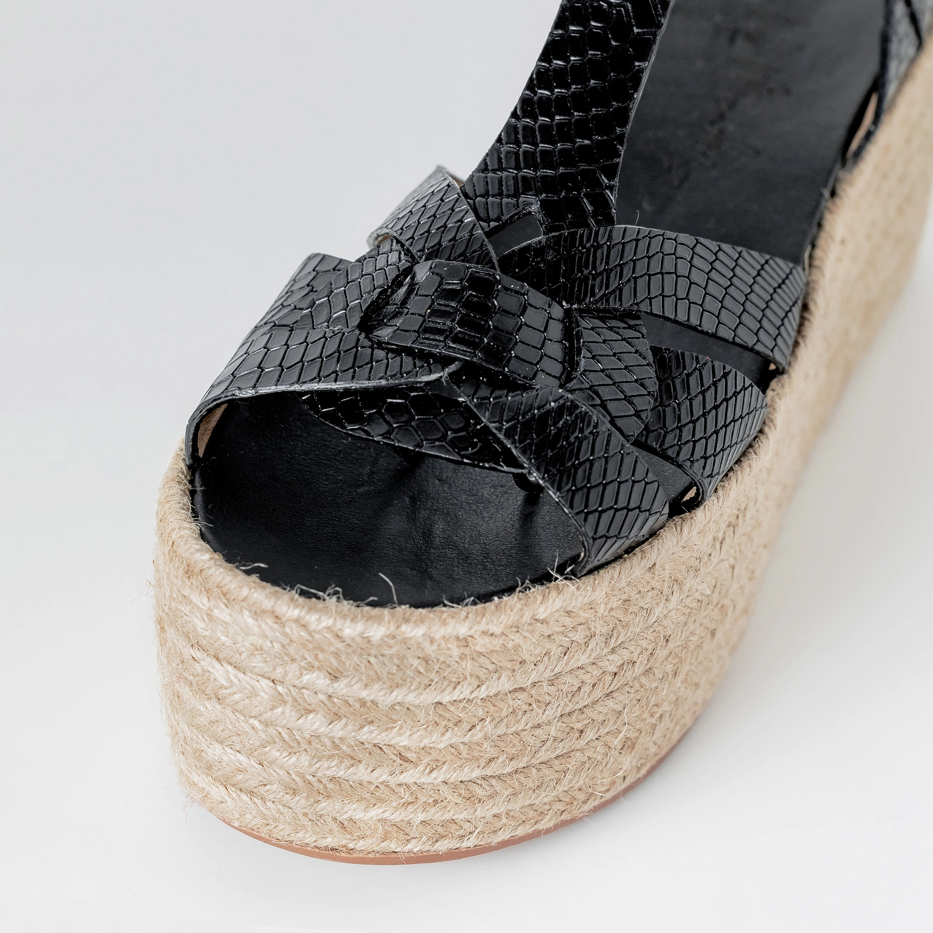Espadrilles à Talons Compensés Cameron Espadrilles - Black Talla 11 [ No Return - No Exchange]