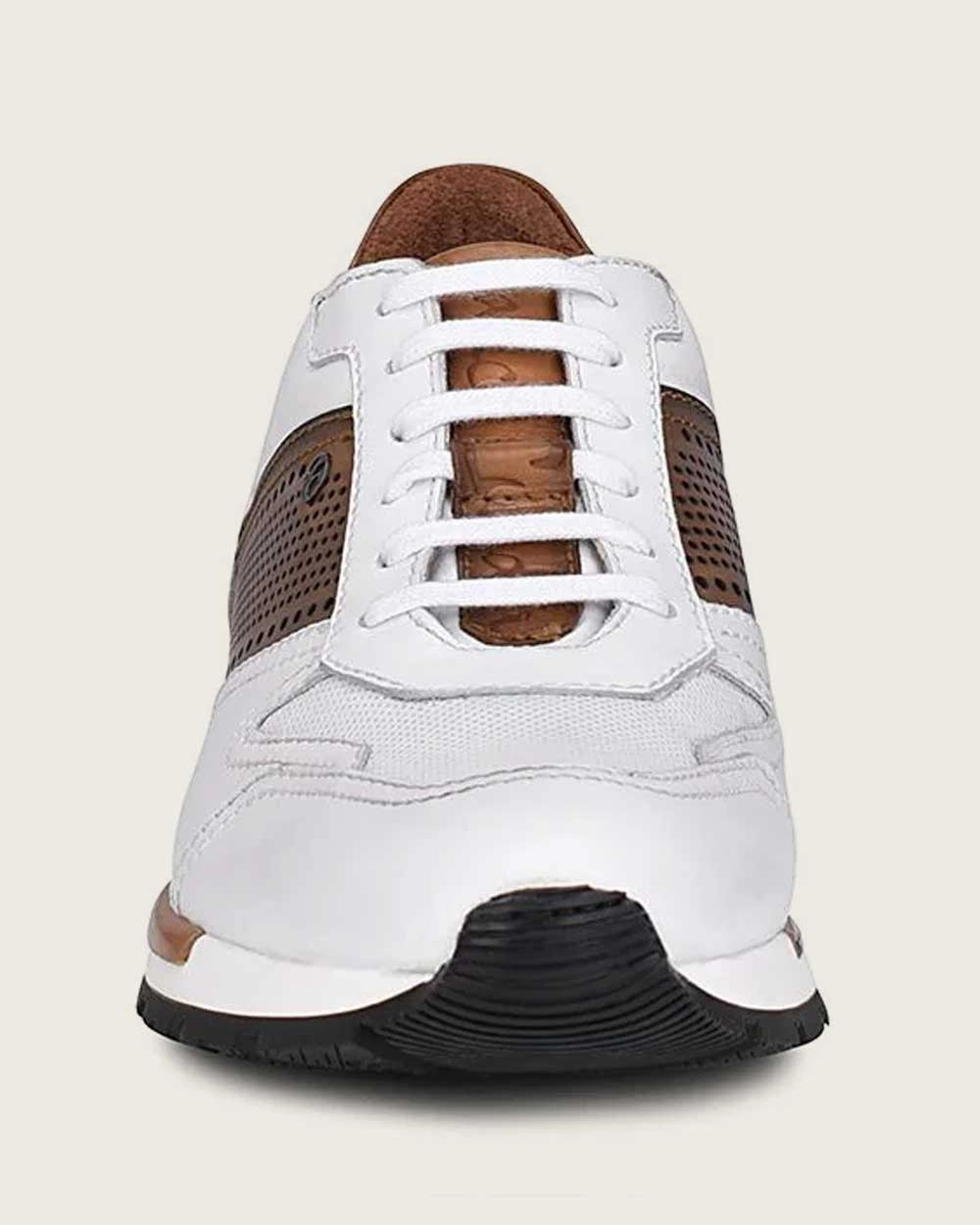 Basketball Shoes Casual white & brown casual fashion leather sneakers for men
