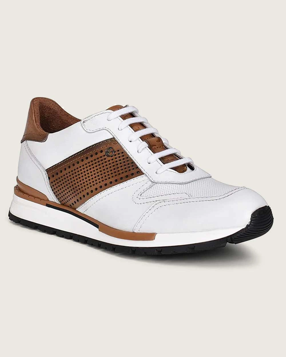 Casual Shoes Office Use white & brown casual fashion leather sneakers for men