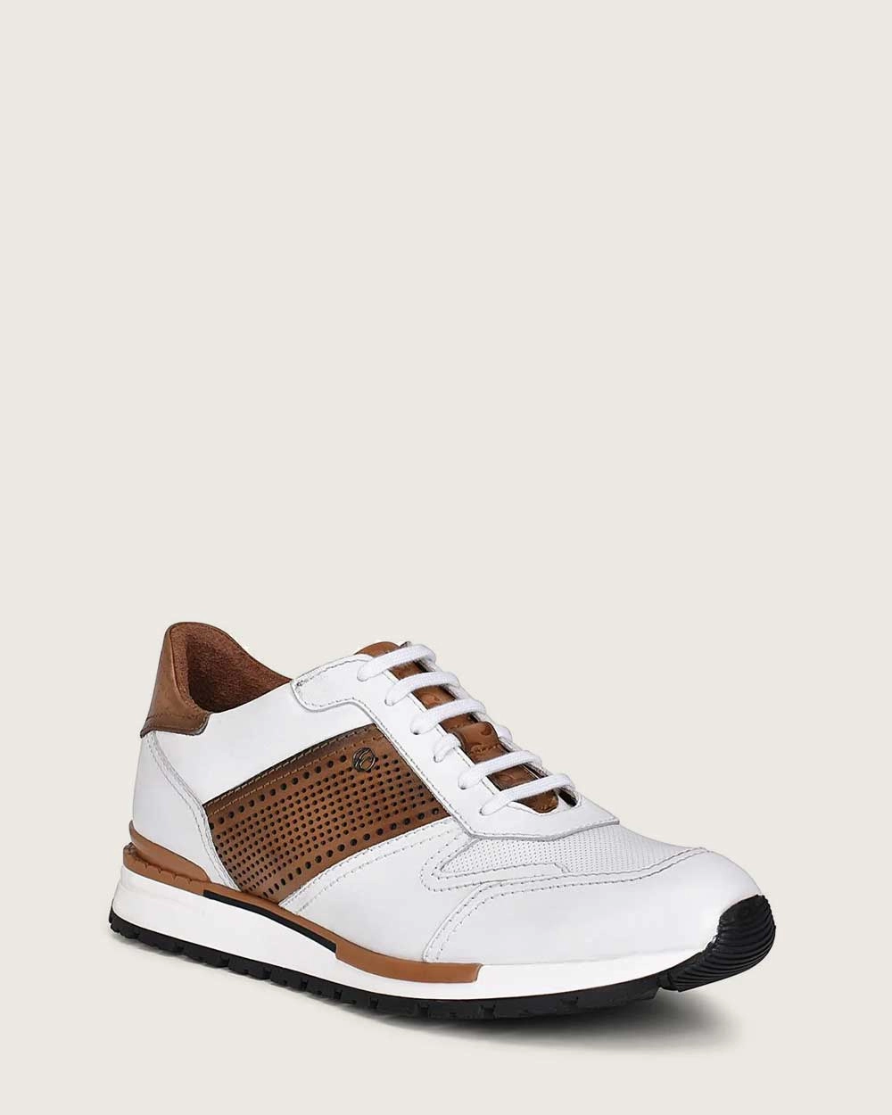 Casual Summer Shoes No Socks white & brown casual fashion leather sneakers for men