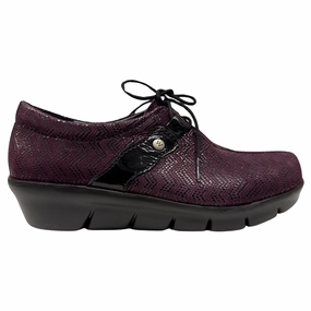 Black Casual Work Shoes Wolky Muse Purple Venus Leather Shoe (Women's)