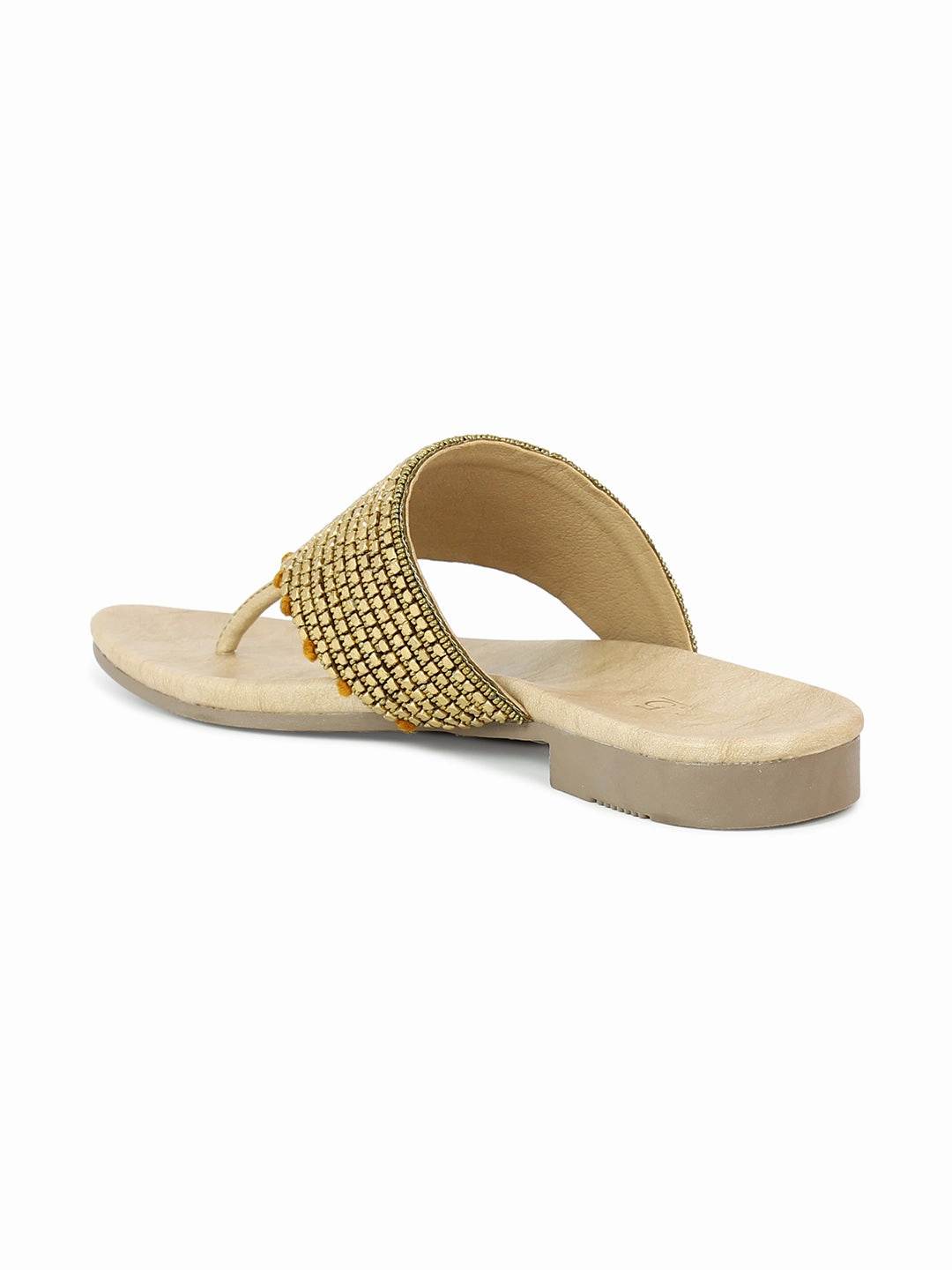 Flexible Flats Shoes Women Antique Embellished Ethnic Open Toe Flats