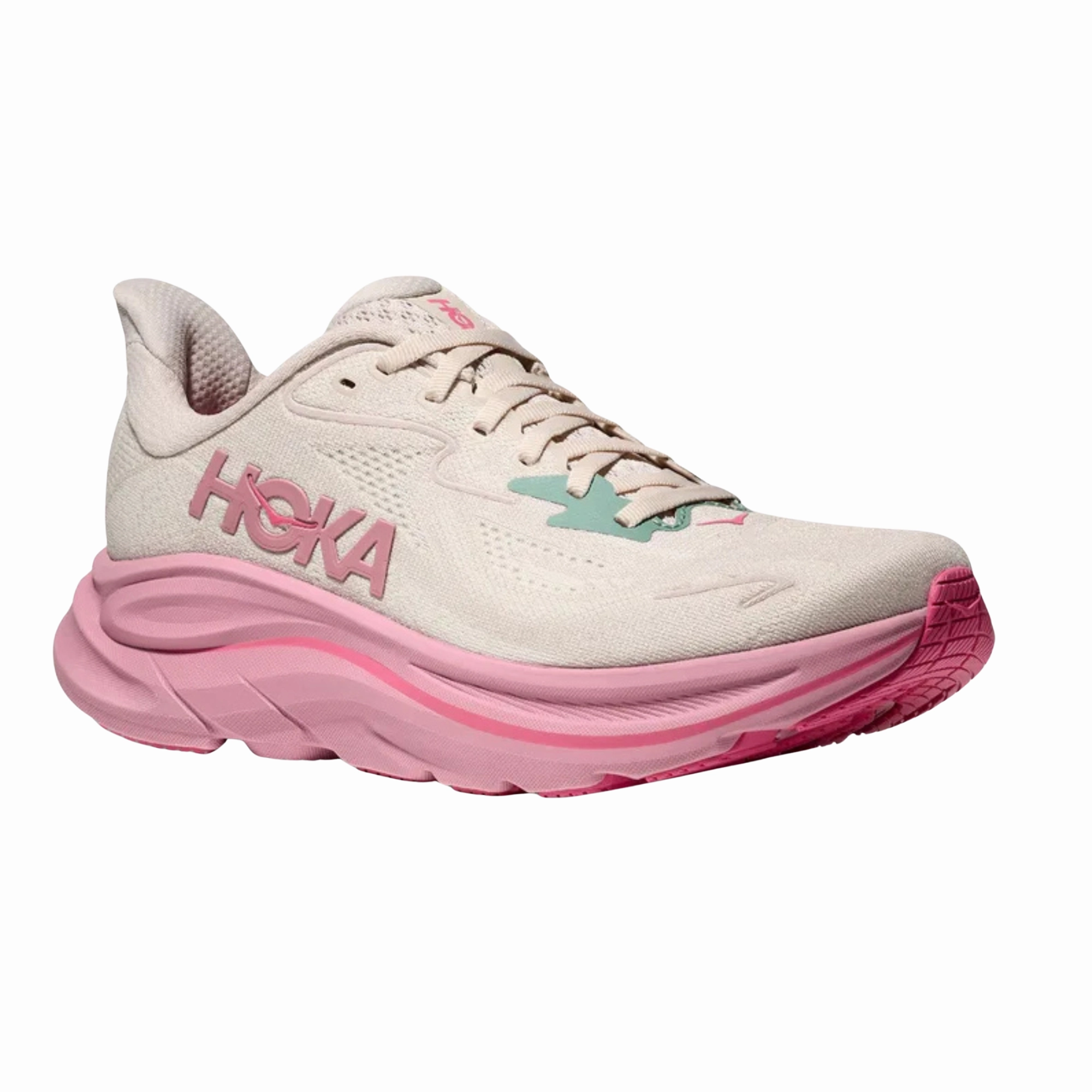 Running Shoes Size 15 Women's - HOKA Clifton 10 - rose cream / dried rose