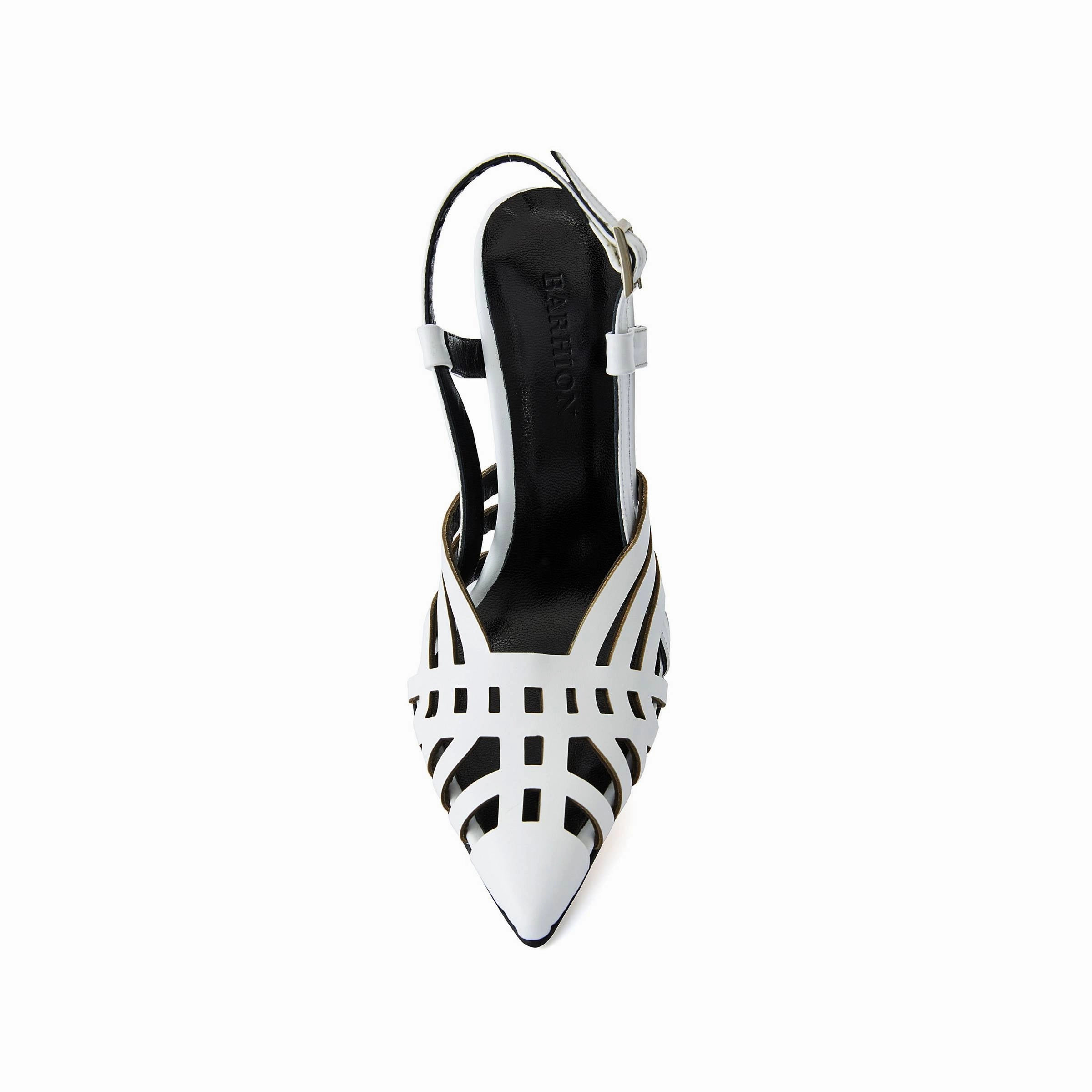 Quality Leather Casual Shoes Women's Calf Leather Handmade Stiletto W2007