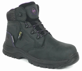 Waterproof Shoes Slip Resistant Women's Hoss 6" Lacy Black, PR, SR, EH, Met-Guard Composite Toe Boot