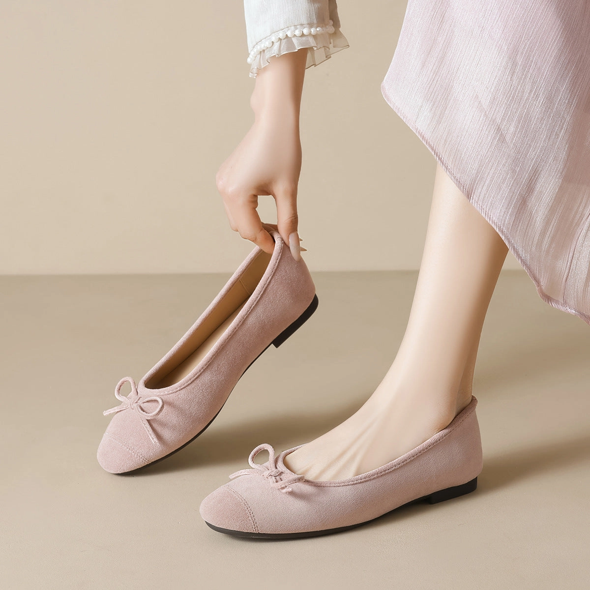 Women's Plain Bowknot Casual Comfort Flats