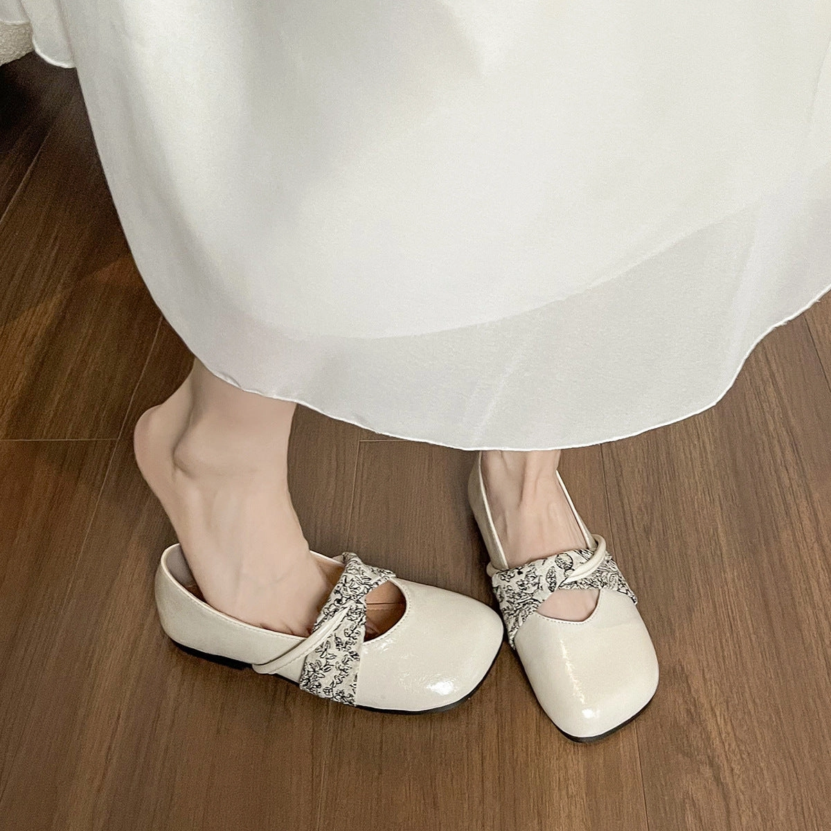 Women's Retro Round Head Casual Mary Jane Flats Casual Shoes Size 8