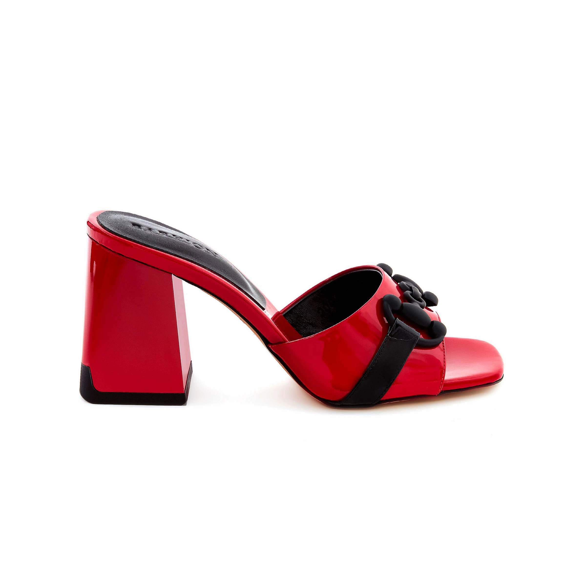 Women's Rugan Calf Leather Mid Heeled Handmade Slides W6001 Best Shoes For Casual Bike Riding