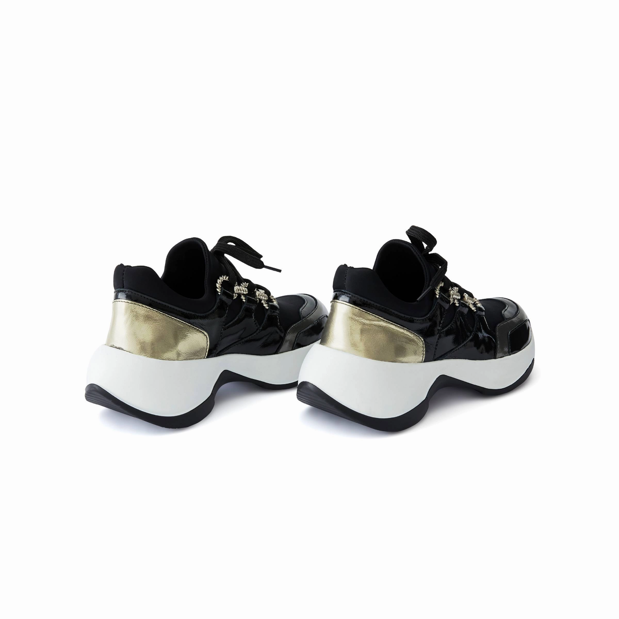 Support Sneakers Women's Rugan Calf Leather Scuba Handmade Sneakers W5009