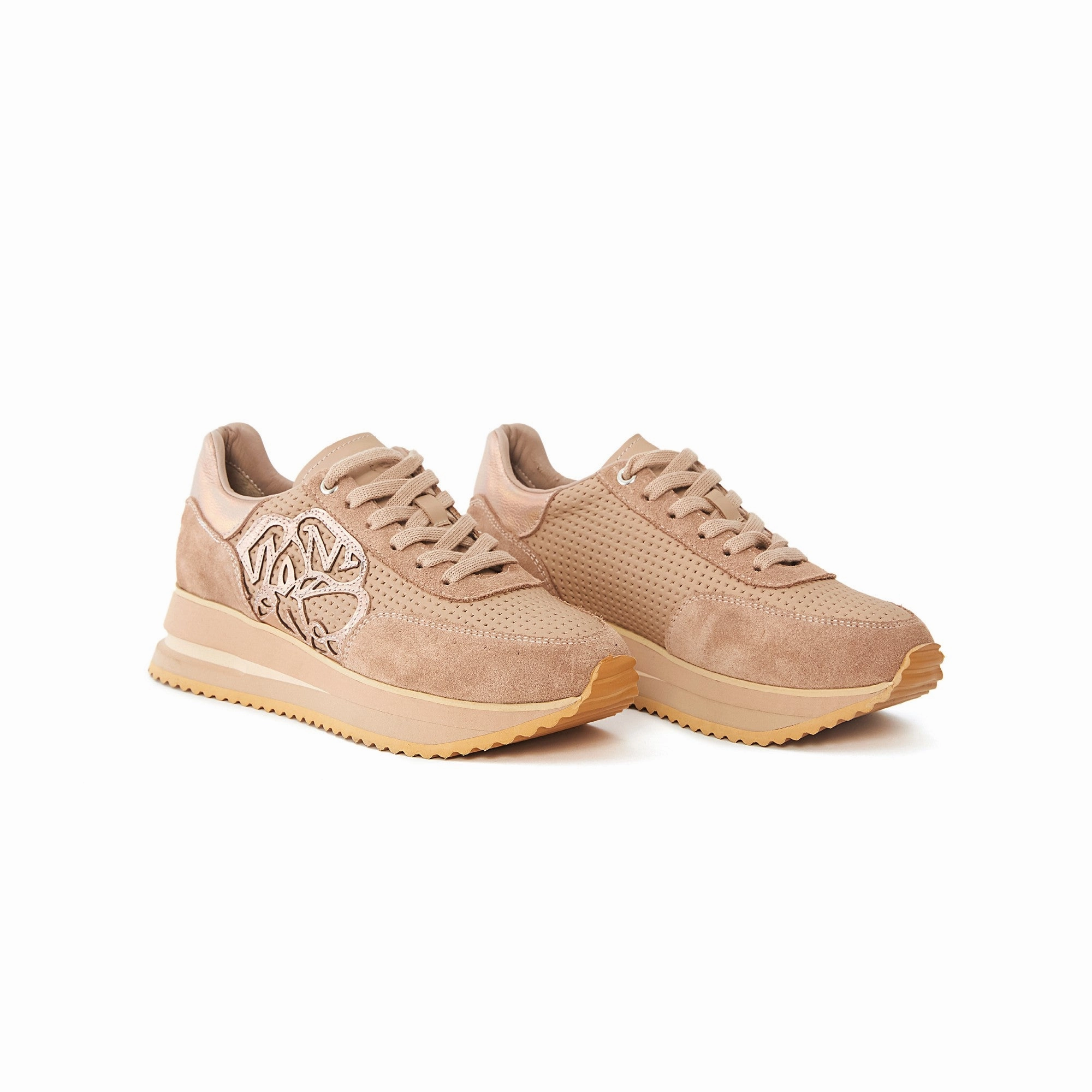 Women's Suede Calf Leather Handmade Sneakers W5013 Goat Com Sneakers