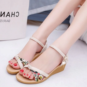 Rose Gold Flats Shoes Women Sandals Wedge Shoes Woman Spring Summer Flat Sandals Beach Women Shoes Casual Ladies Sandals