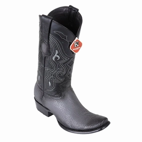 Men's King Exotic Sharkskin Boots Dubai Toe Handcrafted Faded Gray (4790938) Cowgirl Snip Toe Boots