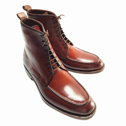 Bespoke Handmade Boots, Custom Made Boots, Handstiched, Hand Polished Goodyear Welted Brown Premium Quality Leather Laceup Mens Boots Dr Industrial Boots