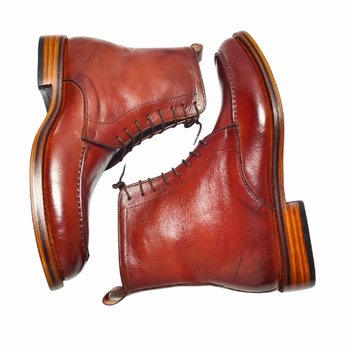 Bespoke Handmade Boots, Custom Made Boots, Handstiched, Hand Polished Goodyear Welted Brown Premium Quality Leather Laceup Mens Boots Keen Wp Boots