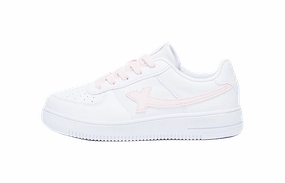 Casual Sneaker Shoe XTEP Air Force 1 Abrasion Resistant Breathable Slip Resistant Low top Kids' Skateboarding Shoes White Pink Teenagers