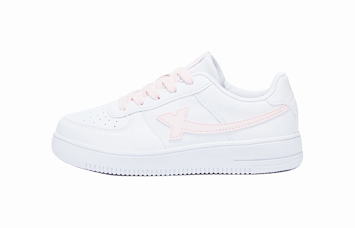 XTEP Air Force 1 Abrasion Resistant Breathable Slip Resistant Low top Kids' Skateboarding Shoes White Pink Teenagers Casual Slippers Shoes