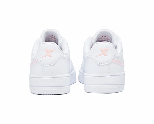 Casual Shoes To Wear With Dresses XTEP Air Force 1 Abrasion Resistant Breathable Slip Resistant Low top Kids' Skateboarding Shoes White Pink Teenagers
