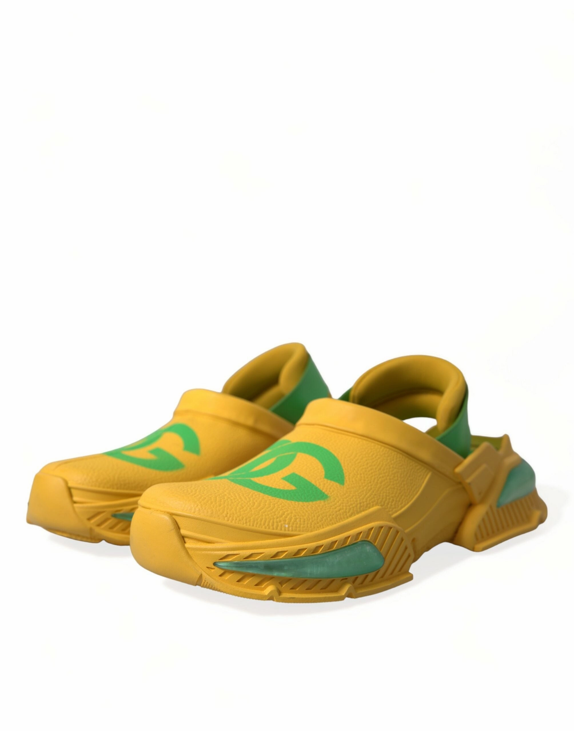 Yellow Green Rubber Clogs Men Slippers Men Shoes Long Bay Slippers