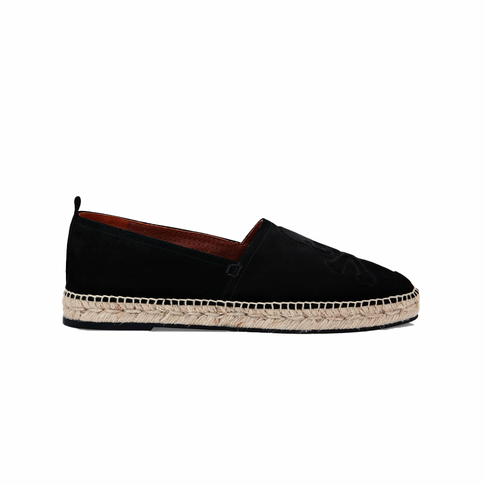 Philipp Plein Espadrillas Skull Black Men MSB0553-02 Braided Wedge Espadrilles