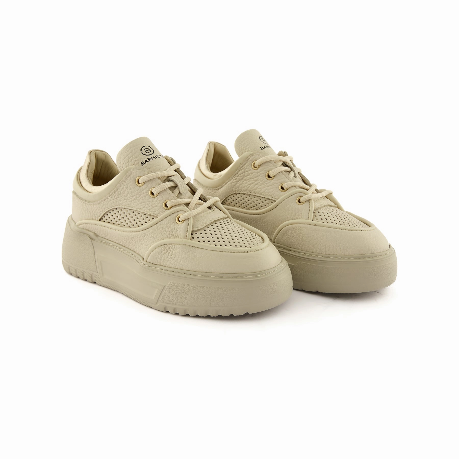 Women's Tan Handmade Calf Leather Sneakers W5033 Size 16 Sneakers