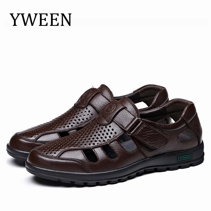 Sandals From Mexico YWEEN Big Size men sandals genuine leather sandals Men outdoor casual shoes Breathable Fisherman Shoes men Beach shoes