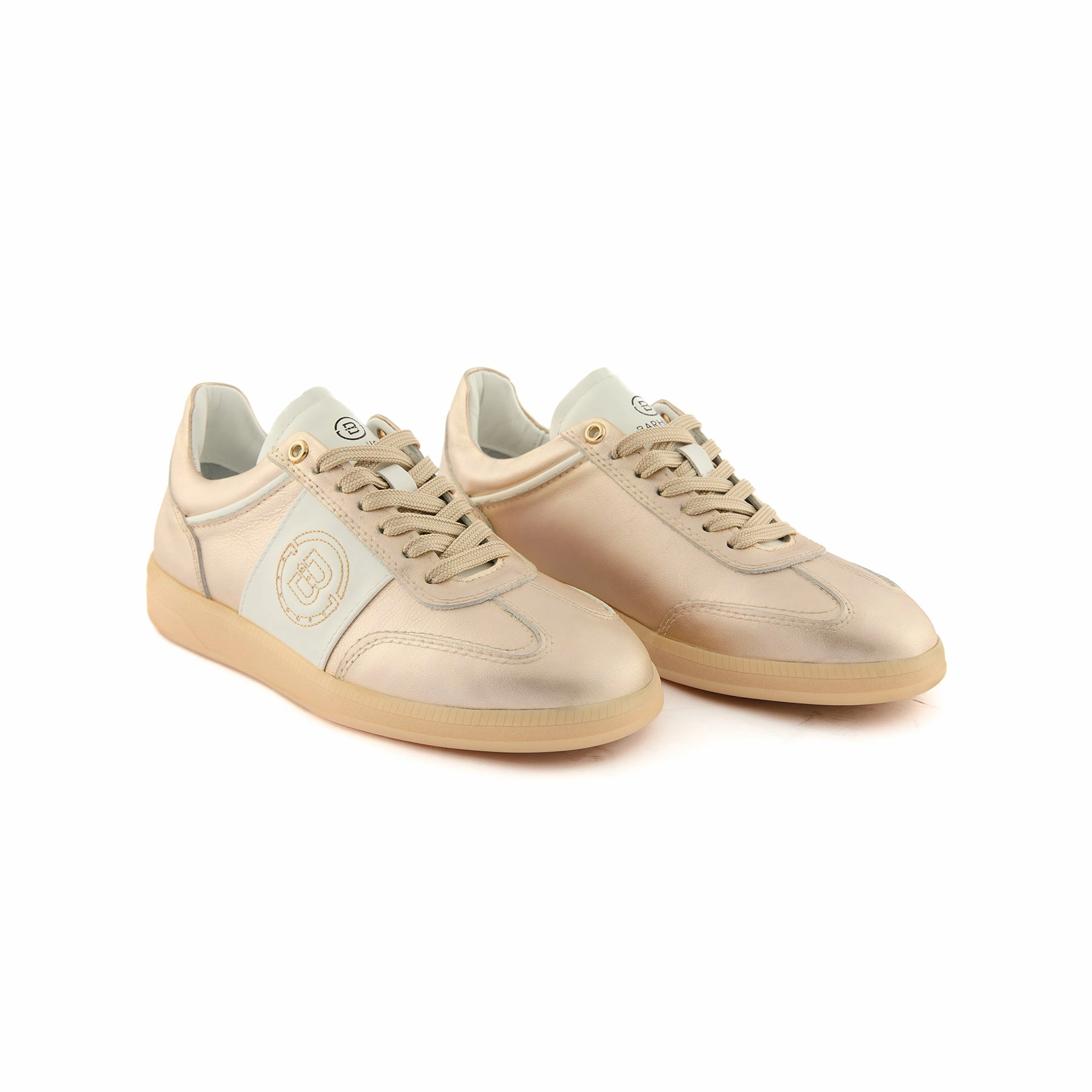 Women's Gold Handmade Calf Leather Sneakers W5035 Fred Sneakers